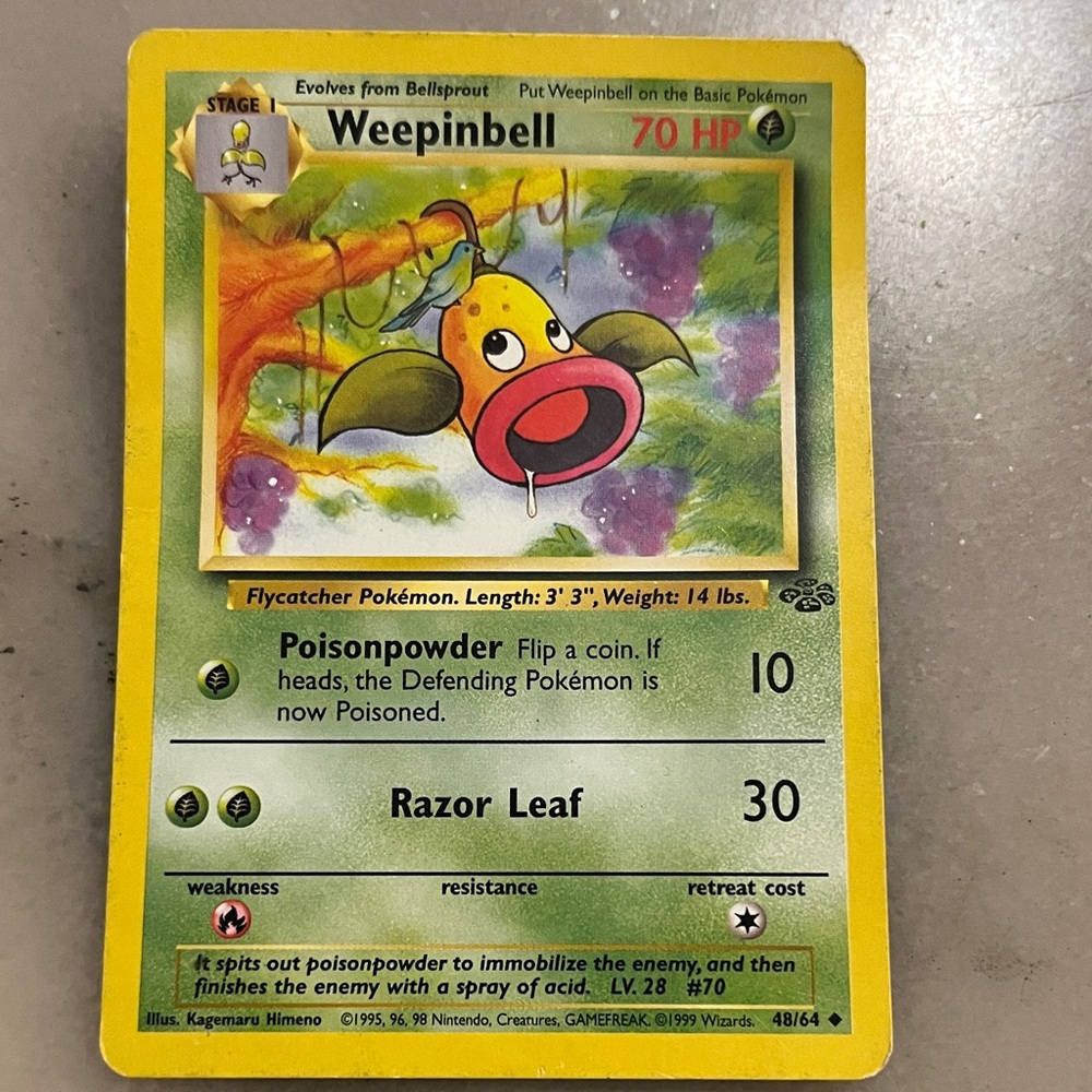 🎈Pokemon Weepinbell Trading Card🎁Fill a Box for $20 Bundle Sale 📦